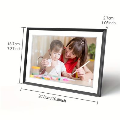 Quadro fotográfico digital com ecrã de toque Sensor de movimento automático de rotação Ecrã meteorológico